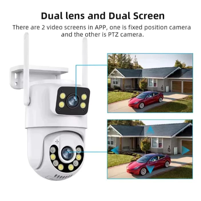 Camera Externa Ip a Prova D'água Wifi Dupla 2 Em 1 com Visao Noturna Infravermelho YOOSEE