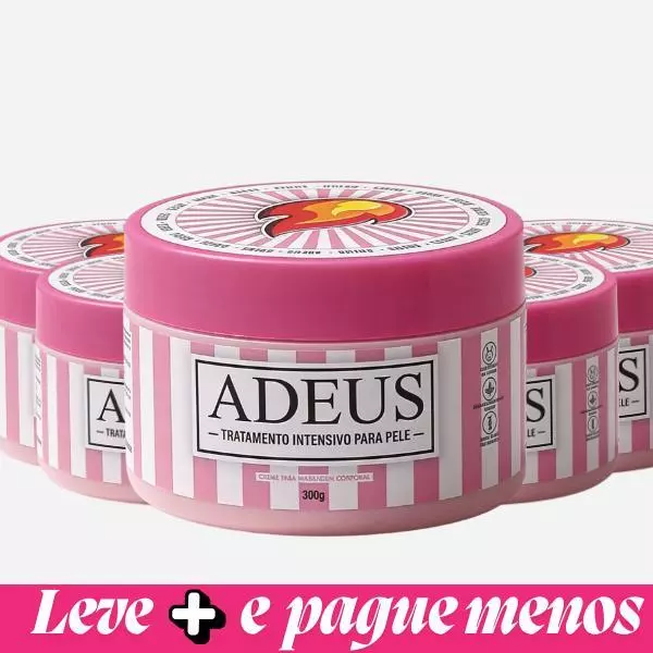 Kit 5 Cremes rosa ADEUS original intensivo para pele - 300g