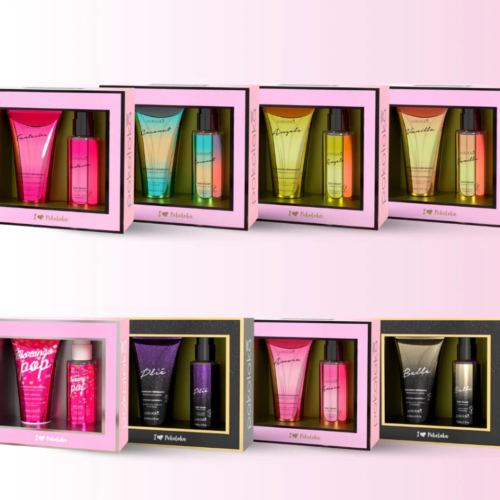 Pokoloka Body Splash 60ml + Creme Hidratante 60ml - Kit - Todas Fragrâncias Para Bolso
