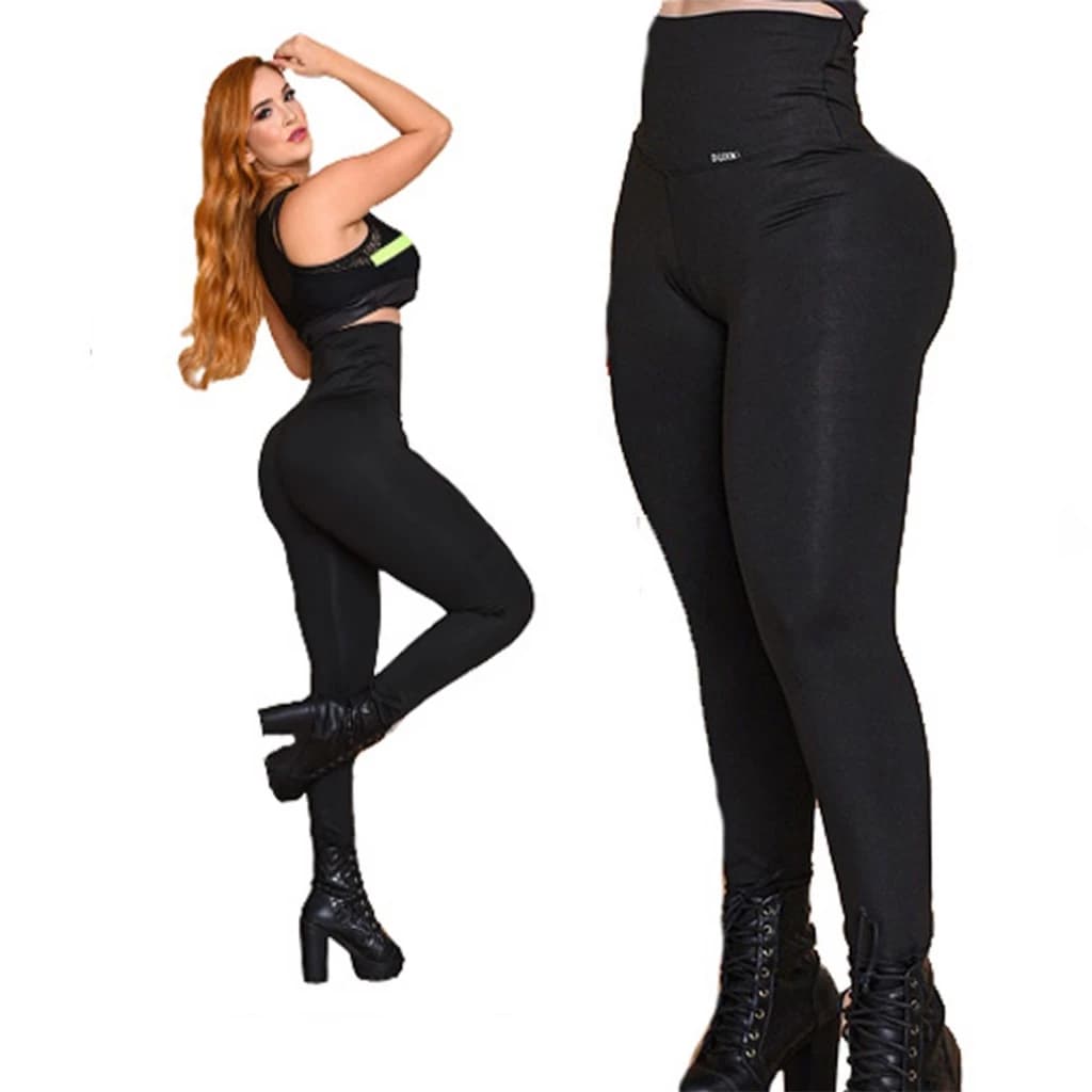 Calça legging zero transparência cós alto modeladora academia empina o bumbum afina cintura fitness crossfit