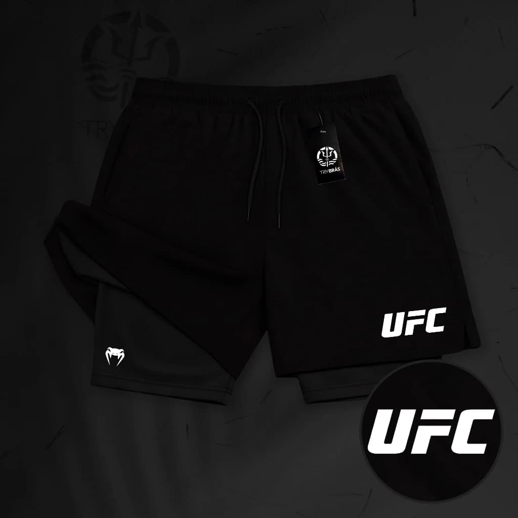 KIT 3 Bermudas de Compressão Dry-Fit GDA 2 em 1 - (UF C02) - Com Elastano e Bolso Interno